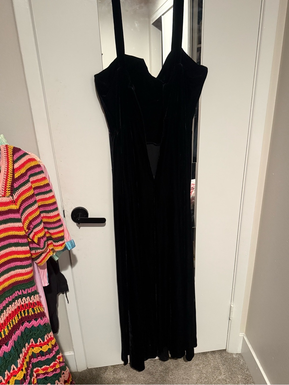 Collectif Black Celestial Occasion Velvet Maxi Dress Evening Gown (no cape) new - Picture 2 of 5